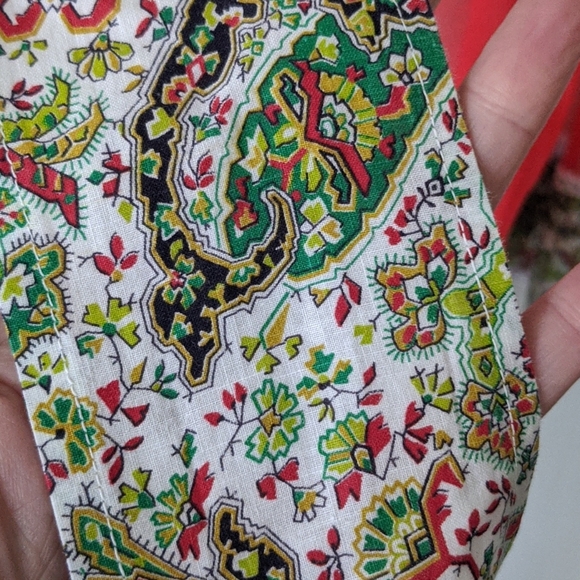 Vintage Handmade Sheer & Paisley Linen Half Apron - Picture 9 of 9